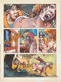 Régis Loisel - "les feux de la ST. Jean", chapitre III, pl 6 - Planche originale