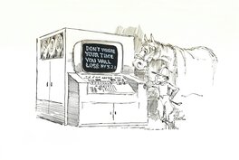 Will Eisner - "Computers will replace Libraries" - Original Illustration
