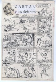 José Luis Vega - Zartan et les éléphants !!?? - Planche originale