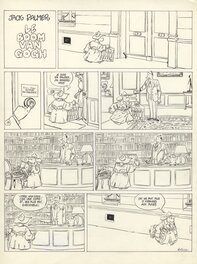 René Pétillon - Jack Palmer-Gag en une planche-Van Gogh - Planche originale