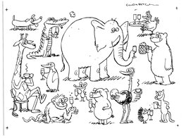 Luc Cromheecke - « Le Cocktail des Animaux », 2000. - Original Illustration