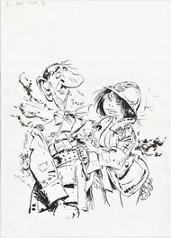 Marc Hardy - La patrouille des Libellules, "défaite éclair", page titre - Original Illustration