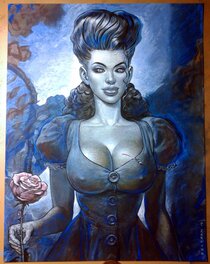Fred Beltran - La Demoiselle d'Honneur Bleue - Illustration originale