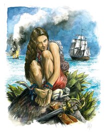 Eric Liberge - Lydia (les corsaires d'Alcibiade) - Illustration originale