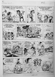 Planche originale - Gaston Lagaffe - Le Tapis Rouge (Gag 562)