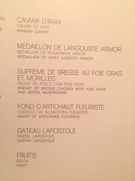 Le menu du jour