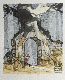 Thierry Martin - Renart au portail - Illustration originale