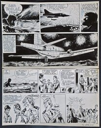 Jijé - Tanguy et Laverdure - La terreur vient du ciel – Planche de fin. - Planche originale