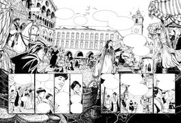 Stefano Carloni - Les Savants t1 - double page n/b - Planche originale