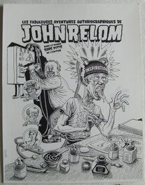 Relom - Jean moler en plein effort !! quel difficulté métier que celui de dessinateur !! - Original Illustration