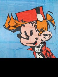 Drapeau tissu Spirou par André Franquin. Drapeau tissu Spirou par André Franquin.
