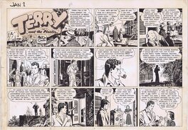 Milton Caniff - Terry and Pirates Sunday Jan 1, 1939 by Milton Caniff - Planche originale