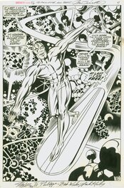 Planche originale - Fantastic Four 76 surfer splash