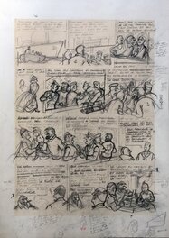 Hergé - Coke en Stock - Crayonné - page 40 - Planche originale