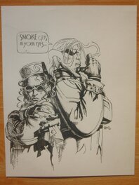 Igor Kordey - Smoke -Bookplate Pin up, Igor Kordey - Illustration originale