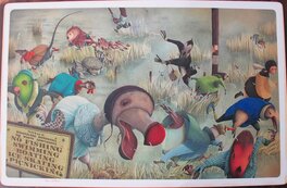 Illustration originale - Alice au Pays des Merveilles - la course saugrenue ("the caucus race")
