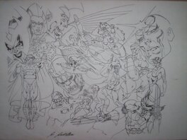 Claudio Castellini - The Official Marvel Index to the X-Men #5 prelim Cover,Claudio Castellini - Couverture originale