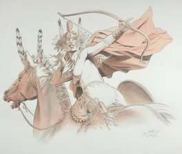 François Miville-Deschênes - Reconquêtes - Archère Sarmate à cheval - Illustration originale