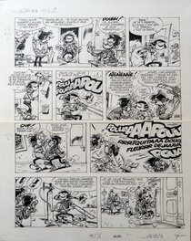 Planche originale - Gaston Lagaffe - Gag n° 553 A et B