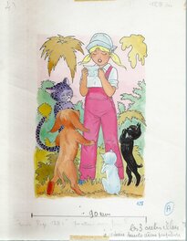 Jean Sidobre - Mademoiselle Caroline - Illustration originale