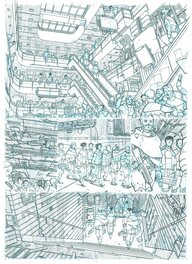 Mathieu Bablet - Shangri - La !!  superbe reussite graphique - travail impressionnant !! - Planche originale