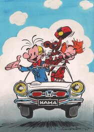 Jean-Claude Fournier - Spirou et Fantasio n° 21, « Du Glucose pour Noémie », 1971. - Original Illustration