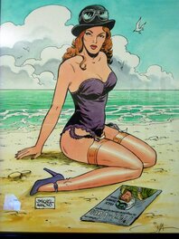 Jean-Michel Arroyo - Pin UP SUR LA PLAGE.... - Illustration originale