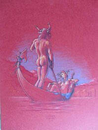 Emmanuel Despujol - Ballade en pirogue - Illustration originale