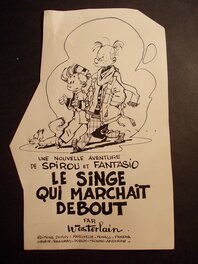 Marc Wasterlain - Spirou et Fantasio, « Le Singe qui marchait debout », 1980. - Illustration originale