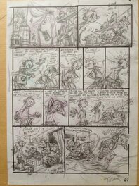 Original art - 2007 - Spirou - Le tombeau des Champignac, croquis préparatoire planche 41