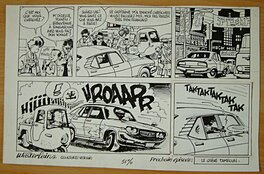 Marc Wasterlain - Jeannette Pointu n° 0, Le Dragon vert, planche 7, strips C et D, 1982. - Planche originale