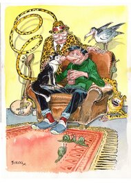 François Boucq - Hommage à Franquin - Illustration originale