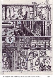 Bruno Gazzotti - Soda, "Fureur chez les saints", pl. 20, travail préparatoire - Planche originale