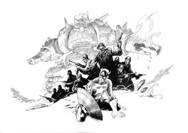 Ciro Tota - Dessin inédit de Ciro Tota (Captain America) - Illustration originale