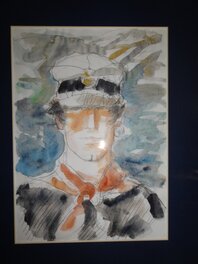 Hugo Pratt - Corto MALTESE acquerello inedito - Illustration originale