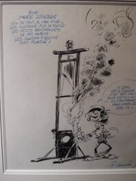 André Franquin - Franquin - Gaston et la guillotine - Original Illustration