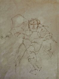 Hermann - Crayonné homme en mouvement - Original art
