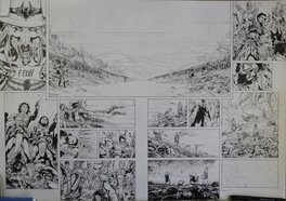 Nicolas Siner - Horacio d'Alba, Le Roi Soldat, double planche originale - Comic Strip