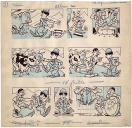 Raoul Thomen - Charlot, album 2, "Les bonnes farces de Charlot", pl. 51. - Planche originale