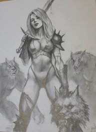 Sébastien Grenier - Siamh vs werewolves - ARAWN - Original Illustration