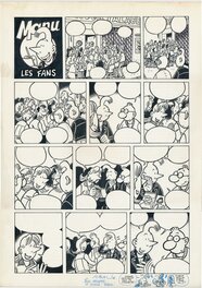 Frank Margerin - Manu, "Les fans", pl. 1. - Planche originale