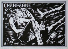 Mezzo - Etiquette de champagne - Illustration originale