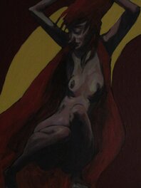 Yannick Corboz - Femme à la chevelure rouge - Original art