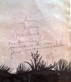"A Thierry Martens en amical souvenir d'un jour mémorable" , la dédicace manuscrite de Jijé à T. Martens, le "Monsieur Albums" du journal Spirou... "A Thierry Martens en amical souvenir d'un jour mémorable" , la dédicace manuscrite de Jijé à T. Martens, le "Monsieur Albums" du journal Spirou...