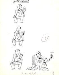 Hank Ketcham - Ventriloquist - Illustration originale