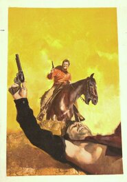 Dominguo Alvarez - Couverture pour la revue Apache - "frente a frente " 1974 - Illustration originale