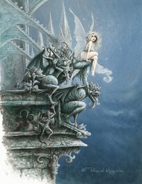 Pascal Moguérou - La fée & les gargouilles - Collection Privée - Illustration originale