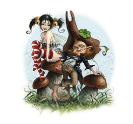 Pascal Moguérou - Fée & Lutin Collection privée - Illustration originale