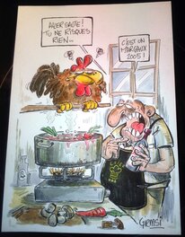 Giemsi - Coq au vin - Original Illustration