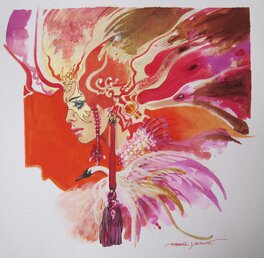 Esteban Maroto - Lady with the swan - Original Illustration